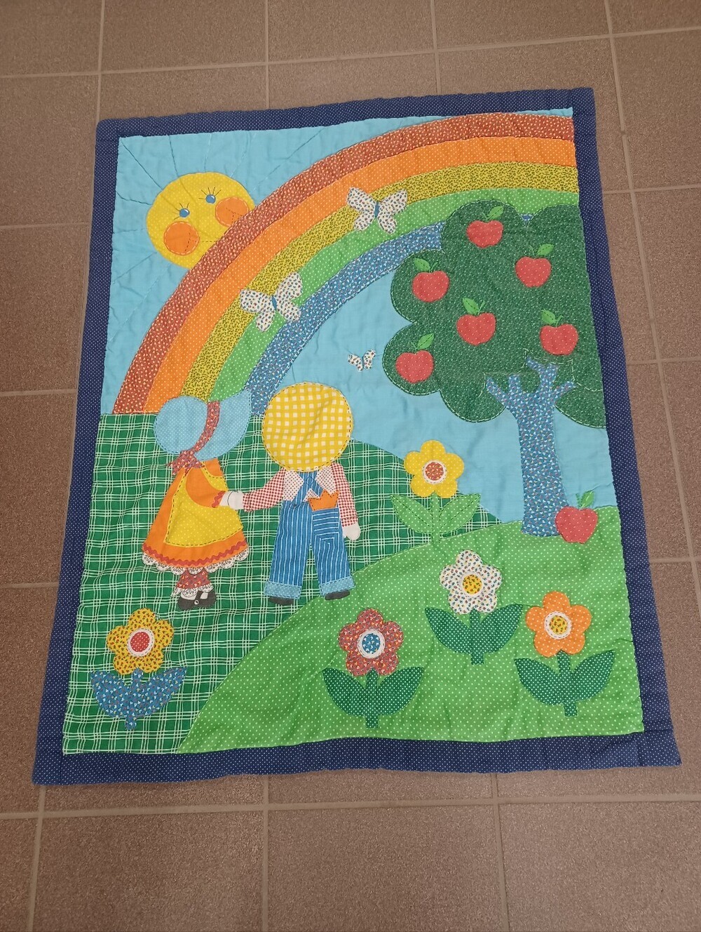 Handmade Quilted Crib Blanket Bedding PlayMat Baby Cover Handcrafted